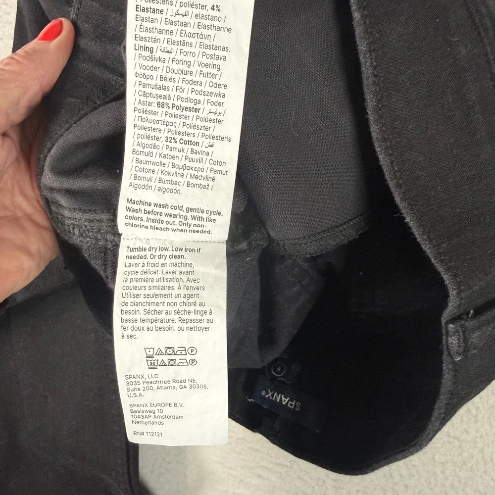 Spanx Flare Jeans Womens S Petite Black Cotton Blend Pull On High Rise‎ Stretch